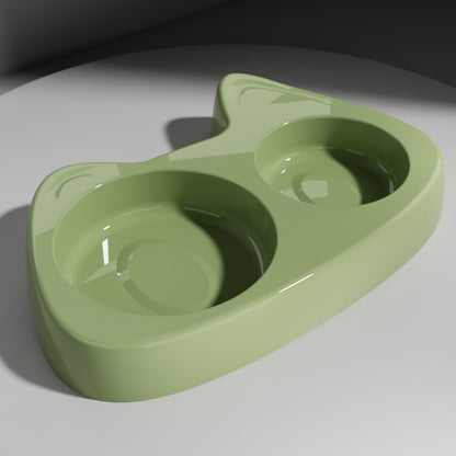 Stainless Steel Two-In-One Pet Bowl Feeder for Cats and Dogs
