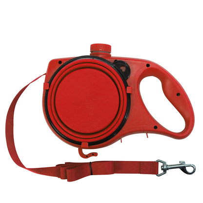 Multifunctional Portable Pet Leash with Water Bottle and Bowl