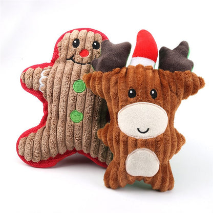Christmas Plush Squeaky Dog Chew Toys