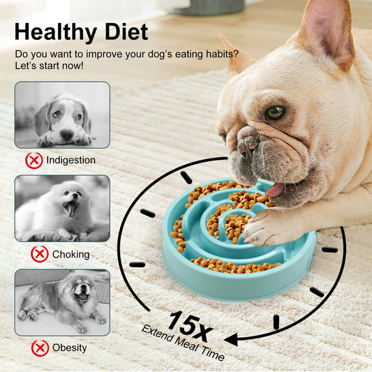 Slow Feeder Pet Bowl Anti-Slip Tray