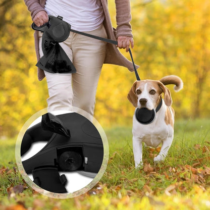 Multifunctional Portable Pet Leash with Water Bottle and Bowl