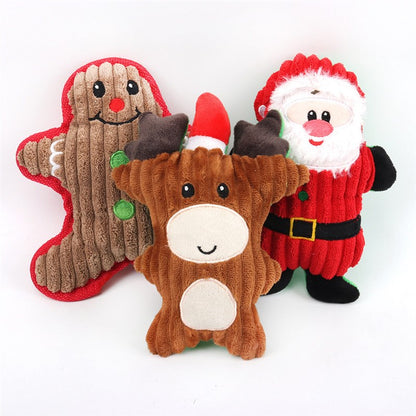 Christmas Plush Squeaky Dog Chew Toys