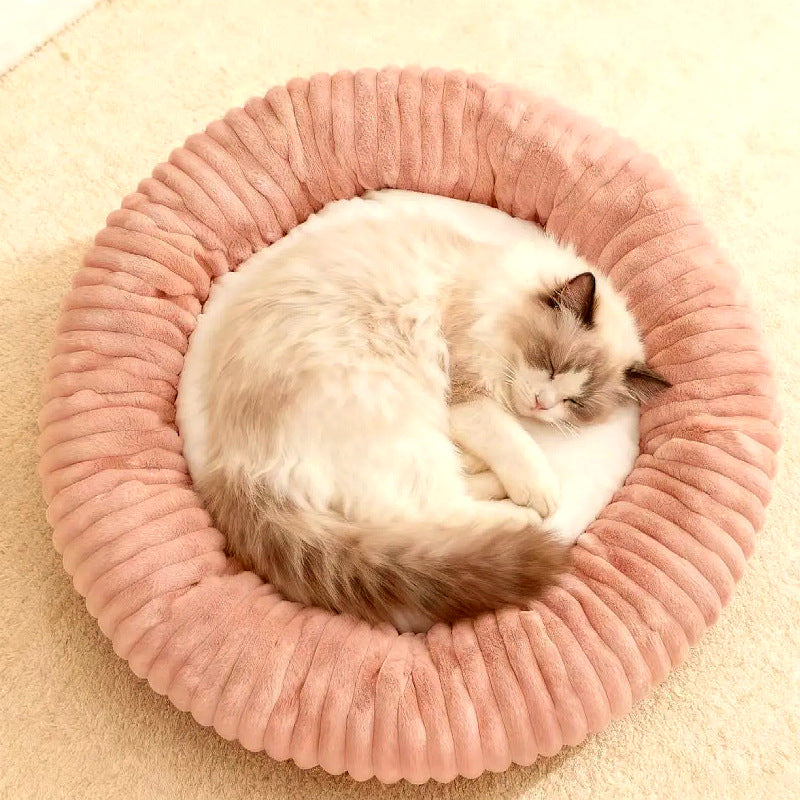 Plush Pet Nest Bed for Cats and Dogs